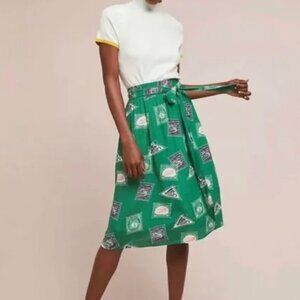 Anthropologie Postcard Stamp Skirt - Size XS - NWT